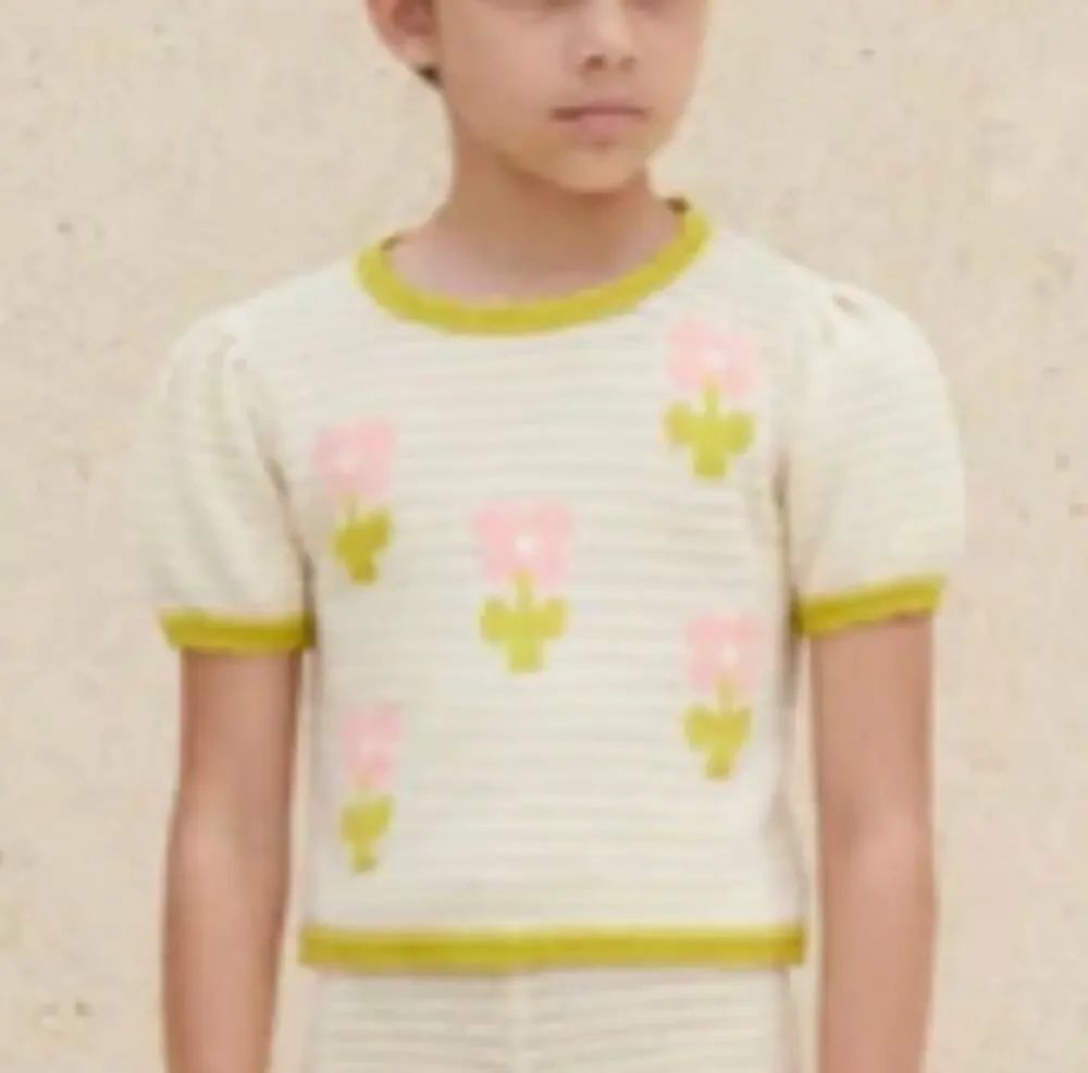 Bebe Organic Twiggy Flowerbed Short Sleeve Top Sz. 6Y